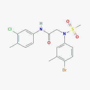 molecular formula C17H18BrClN2O3S B4233109 N~2~-(4-bromo-3-methylphenyl)-N~1~-(3-chloro-4-methylphenyl)-N~2~-(methylsulfonyl)glycinamide 