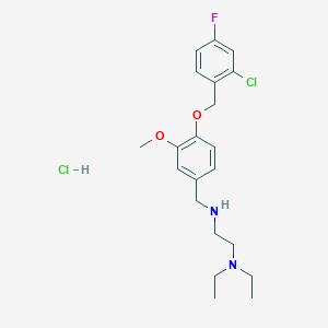 molecular formula C21H29Cl2FN2O2 B4233117 N'-{4-[(2-chloro-4-fluorobenzyl)oxy]-3-methoxybenzyl}-N,N-diethyl-1,2-ethanediamine hydrochloride 