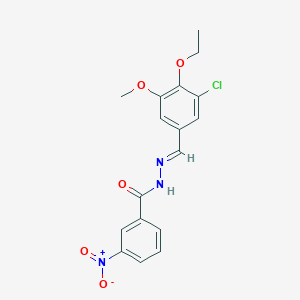 molecular formula C17H16ClN3O5 B423314 N'-(3-chloro-4-ethoxy-5-methoxybenzylidene)-3-nitrobenzohydrazide 