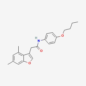 molecular formula C22H25NO3 B4233152 N-(4-butoxyphenyl)-2-(4,6-dimethyl-1-benzofuran-3-yl)acetamide 