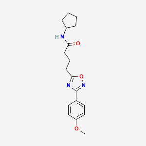 molecular formula C18H23N3O3 B4233178 N-cyclopentyl-4-[3-(4-methoxyphenyl)-1,2,4-oxadiazol-5-yl]butanamide 