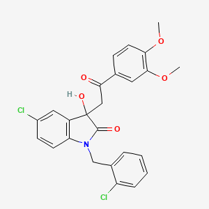molecular formula C25H21Cl2NO5 B4233186 5-chloro-1-(2-chlorobenzyl)-3-[2-(3,4-dimethoxyphenyl)-2-oxoethyl]-3-hydroxy-1,3-dihydro-2H-indol-2-one 