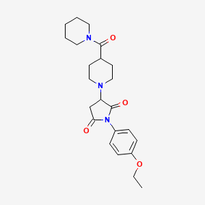 molecular formula C23H31N3O4 B4233190 1-(4-ethoxyphenyl)-3-[4-(1-piperidinylcarbonyl)-1-piperidinyl]-2,5-pyrrolidinedione 