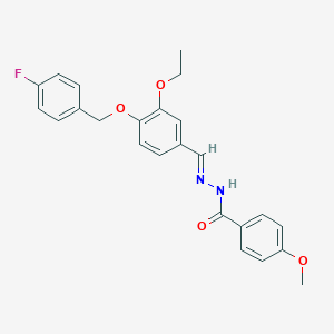 molecular formula C24H23FN2O4 B423321 N'-{3-ethoxy-4-[(4-fluorobenzyl)oxy]benzylidene}-4-methoxybenzohydrazide 