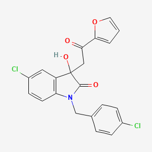molecular formula C21H15Cl2NO4 B4233229 5-chloro-1-(4-chlorobenzyl)-3-[2-(2-furyl)-2-oxoethyl]-3-hydroxy-1,3-dihydro-2H-indol-2-one 