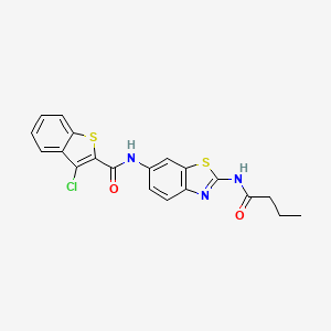 molecular formula C20H16ClN3O2S2 B4233234 N-[2-(butyrylamino)-1,3-benzothiazol-6-yl]-3-chloro-1-benzothiophene-2-carboxamide 