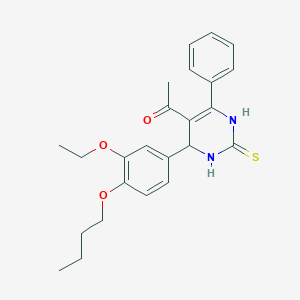 1-[4-(4-butoxy-3-ethoxyphenyl)-6-phenyl-2-thioxo-1,2,3,4-tetrahydro-5-pyrimidinyl]ethanone