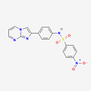 molecular formula C18H13N5O4S B4233256 N-(4-imidazo[1,2-a]pyrimidin-2-ylphenyl)-4-nitrobenzenesulfonamide 