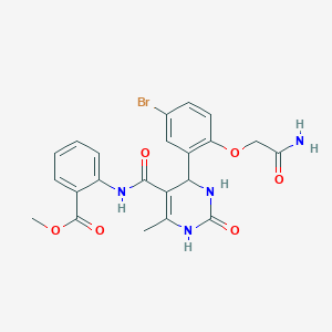 molecular formula C22H21BrN4O6 B4233260 methyl 2-[({4-[2-(2-amino-2-oxoethoxy)-5-bromophenyl]-6-methyl-2-oxo-1,2,3,4-tetrahydro-5-pyrimidinyl}carbonyl)amino]benzoate 