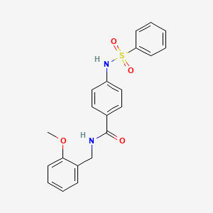 molecular formula C21H20N2O4S B4233261 N-(2-methoxybenzyl)-4-[(phenylsulfonyl)amino]benzamide 
