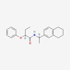 molecular formula C22H27NO2 B4233276 2-phenoxy-N-[1-(5,6,7,8-tetrahydro-2-naphthalenyl)ethyl]butanamide CAS No. 838843-12-2