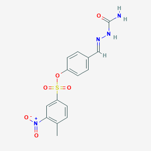 molecular formula C15H14N4O6S B423328 4-[(E)-(2-carbamoylhydrazinylidene)methyl]phenyl 4-methyl-3-nitrobenzenesulfonate 