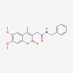 molecular formula C21H21NO5 B4233282 N-benzyl-2-(6,7-dimethoxy-4-methyl-2-oxo-2H-chromen-3-yl)acetamide 
