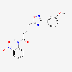 molecular formula C19H18N4O5 B4233302 4-[3-(3-methoxyphenyl)-1,2,4-oxadiazol-5-yl]-N-(2-nitrophenyl)butanamide 