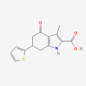 molecular formula C14H13NO3S B4233314 3-methyl-4-oxo-6-(2-thienyl)-4,5,6,7-tetrahydro-1H-indole-2-carboxylic acid 
