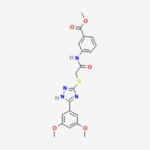 molecular formula C20H20N4O5S B4233329 methyl 3-[({[5-(3,5-dimethoxyphenyl)-4H-1,2,4-triazol-3-yl]thio}acetyl)amino]benzoate 