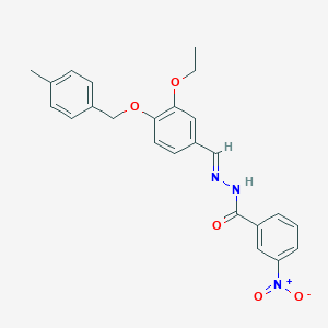 molecular formula C24H23N3O5 B423333 N'-{3-ethoxy-4-[(4-methylbenzyl)oxy]benzylidene}-3-nitrobenzohydrazide 