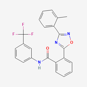 molecular formula C23H16F3N3O2 B4233332 2-[3-(2-methylphenyl)-1,2,4-oxadiazol-5-yl]-N-[3-(trifluoromethyl)phenyl]benzamide 