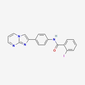 molecular formula C19H13IN4O B4233342 N-(4-imidazo[1,2-a]pyrimidin-2-ylphenyl)-2-iodobenzamide 