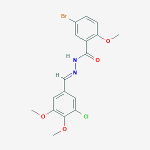 molecular formula C17H16BrClN2O4 B423335 5-bromo-N'-(3-chloro-4,5-dimethoxybenzylidene)-2-methoxybenzohydrazide 