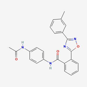 molecular formula C24H20N4O3 B4233350 N-[4-(acetylamino)phenyl]-2-[3-(3-methylphenyl)-1,2,4-oxadiazol-5-yl]benzamide 