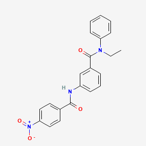 molecular formula C22H19N3O4 B4233361 N-ethyl-3-[(4-nitrobenzoyl)amino]-N-phenylbenzamide 