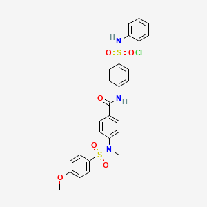 molecular formula C27H24ClN3O6S2 B4233365 N-(4-{[(2-chlorophenyl)amino]sulfonyl}phenyl)-4-[[(4-methoxyphenyl)sulfonyl](methyl)amino]benzamide 