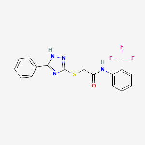 molecular formula C17H13F3N4OS B4233390 2-[(5-phenyl-4H-1,2,4-triazol-3-yl)thio]-N-[2-(trifluoromethyl)phenyl]acetamide 