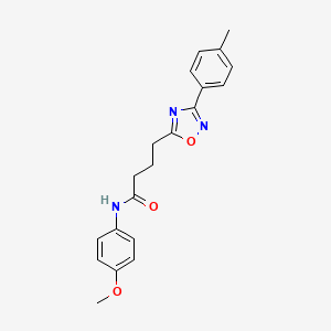 molecular formula C20H21N3O3 B4233392 N-(4-methoxyphenyl)-4-[3-(4-methylphenyl)-1,2,4-oxadiazol-5-yl]butanamide 