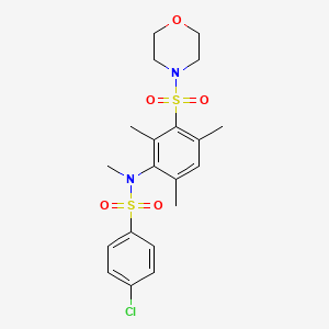molecular formula C20H25ClN2O5S2 B4233397 4-chloro-N-methyl-N-[2,4,6-trimethyl-3-(4-morpholinylsulfonyl)phenyl]benzenesulfonamide 