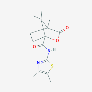 molecular formula C15H20N2O3S B4233398 N-(4,5-dimethyl-1,3-thiazol-2-yl)-4,7,7-trimethyl-3-oxo-2-oxabicyclo[2.2.1]heptane-1-carboxamide 