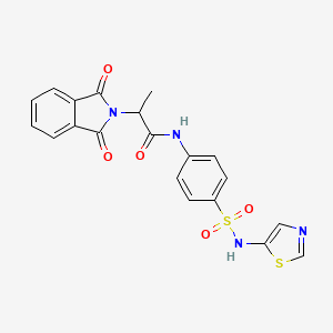 molecular formula C20H16N4O5S2 B4233406 2-(1,3-dioxo-1,3-dihydro-2H-isoindol-2-yl)-N-{4-[(1,3-thiazol-5-ylamino)sulfonyl]phenyl}propanamide 