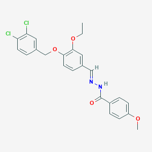 molecular formula C24H22Cl2N2O4 B423343 N'-{4-[(3,4-dichlorobenzyl)oxy]-3-ethoxybenzylidene}-4-methoxybenzohydrazide 