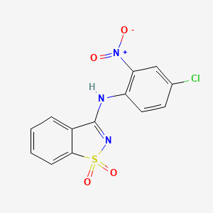 molecular formula C13H8ClN3O4S B4233430 N-(4-chloro-2-nitrophenyl)-1,2-benzisothiazol-3-amine 1,1-dioxide 