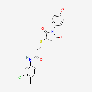 molecular formula C21H21ClN2O4S B4233431 N-(3-chloro-4-methylphenyl)-3-{[1-(4-methoxyphenyl)-2,5-dioxo-3-pyrrolidinyl]thio}propanamide 