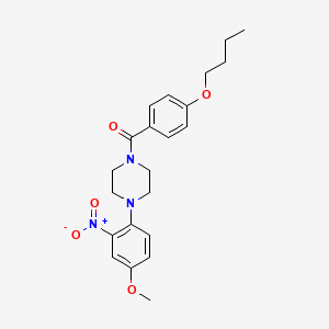 molecular formula C22H27N3O5 B4233441 1-(4-butoxybenzoyl)-4-(4-methoxy-2-nitrophenyl)piperazine 