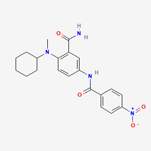 molecular formula C21H24N4O4 B4233454 2-[cyclohexyl(methyl)amino]-5-[(4-nitrobenzoyl)amino]benzamide 