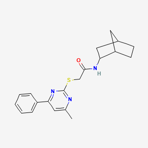 molecular formula C20H23N3OS B4233456 N-bicyclo[2.2.1]hept-2-yl-2-[(4-methyl-6-phenyl-2-pyrimidinyl)thio]acetamide 