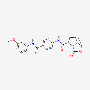 molecular formula C23H22N2O5 B4233462 N-(4-{[(3-methoxyphenyl)amino]carbonyl}phenyl)-5-oxo-4-oxatricyclo[4.2.1.0~3,7~]nonane-9-carboxamide 