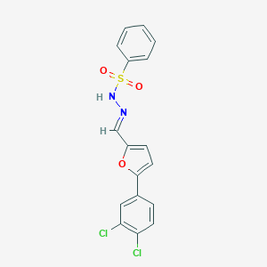 molecular formula C17H12Cl2N2O3S B423347 N'-{[5-(3,4-dichlorophenyl)-2-furyl]methylene}benzenesulfonohydrazide 