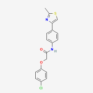 molecular formula C18H15ClN2O2S B4233490 2-(4-chlorophenoxy)-N-[4-(2-methyl-1,3-thiazol-4-yl)phenyl]acetamide 