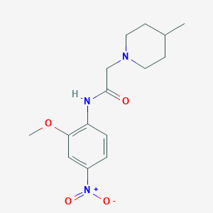molecular formula C15H21N3O4 B4233499 N-(2-methoxy-4-nitrophenyl)-2-(4-methyl-1-piperidinyl)acetamide 