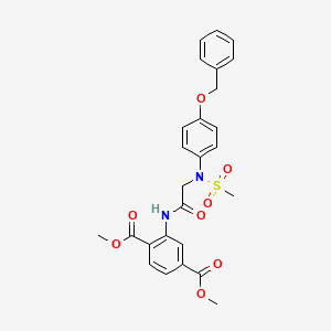molecular formula C26H26N2O8S B4233507 dimethyl 2-{[N-[4-(benzyloxy)phenyl]-N-(methylsulfonyl)glycyl]amino}terephthalate 