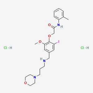 molecular formula C24H34Cl2IN3O4 B4233514 2-[2-iodo-6-methoxy-4-({[3-(4-morpholinyl)propyl]amino}methyl)phenoxy]-N-(2-methylphenyl)acetamide dihydrochloride 
