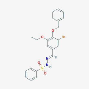 molecular formula C22H21BrN2O4S B423352 N'-[4-(benzyloxy)-3-bromo-5-ethoxybenzylidene]benzenesulfonohydrazide 