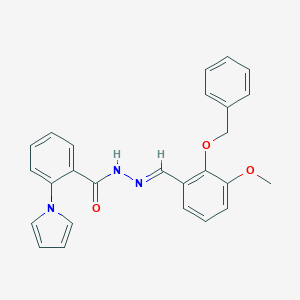 molecular formula C26H23N3O3 B423353 N'-[2-(benzyloxy)-3-methoxybenzylidene]-2-(1H-pyrrol-1-yl)benzohydrazide 