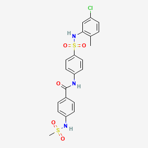 molecular formula C21H20ClN3O5S2 B4233531 N-(4-{[(5-chloro-2-methylphenyl)amino]sulfonyl}phenyl)-4-[(methylsulfonyl)amino]benzamide 