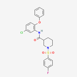molecular formula C24H22ClFN2O4S B4233551 N-(5-chloro-2-phenoxyphenyl)-1-[(4-fluorophenyl)sulfonyl]-3-piperidinecarboxamide 