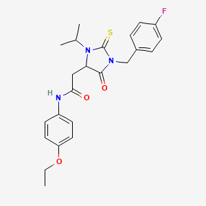 molecular formula C23H26FN3O3S B4233555 N-(4-ethoxyphenyl)-2-[1-(4-fluorobenzyl)-3-isopropyl-5-oxo-2-thioxo-4-imidazolidinyl]acetamide 