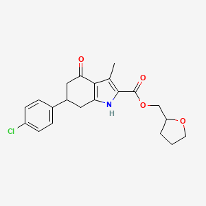 molecular formula C21H22ClNO4 B4233578 tetrahydro-2-furanylmethyl 6-(4-chlorophenyl)-3-methyl-4-oxo-4,5,6,7-tetrahydro-1H-indole-2-carboxylate 